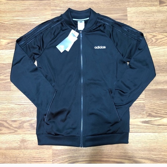 Adidas Track Jacket Black 3 stripes NWT - Picture 5 of 5